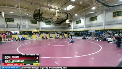 100 lbs Quarterfinal - Dyson Eixenberger, Touch Of Gold vs Gatlin Cordes, Wall