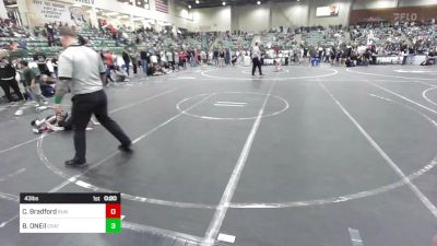 43 lbs Consi Of 8 #1 - Cooper Bradford, Run To Danger vs Brayden ONEil, Crater Mat Club