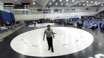 120 lbs Champ. Round 1 - Damian Leon, Dominator vs Elmer Florian, Downey High School
