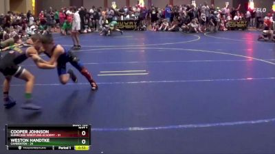 75 lbs Cons. Round 2 - Weston Handtke, Camdenton vs Cooper Johnson, Hurricane Wrestling Academy