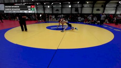 U16 FS - 106 lbs Quarters - Colton Withrow, CNWC Concede Nothing Wrestling Club vs Carsyn Schaffer, Riverhawk Wrestling Academy