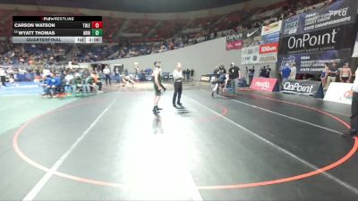 2A/1A Boys 157 Quarterfinal - Wyatt Thomas, Adrian Boys vs Carson Watson, Toledo Boys