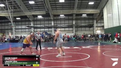 285 lbs Champ. Round 1 - Liridon Leka, Johnson & Wales University (Rhode Island) vs Jacob Raboy, Hunter College