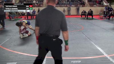 110_G lbs 3rd Place - Raykan Simar, Coudersport vs Stella Gabriel, Upper Dublin