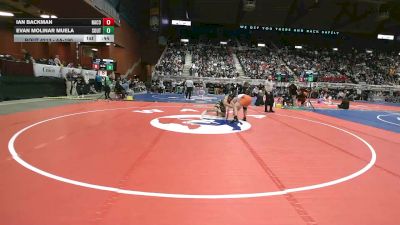 4A-190 lbs Cons. Round 1 - Ian Backman, Natrona County vs Evan Molinar Muela, South