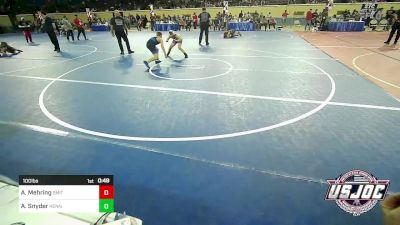 100 lbs Final - Aiden Mehring, Smith Wrestling Academy vs Ayden Snyder, Hennessey Takedown Club