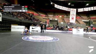 Intermediate Boys - 59 lbs Cons. Round 4 - Noah Choi, RBWC (Rancho Bernardo Wrestling Club) vs Adlan Afaunov, Elk Grove Wrestling Academy