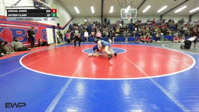138 lbs Consolation - Abigail Jones, Bixby JH Girls vs Jayden Clark, Sapulpa High School Girls