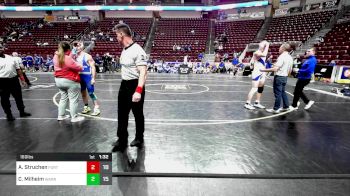 160 lbs Round Of 16 - Aiden Struchen, Fort Leboeuf vs Cameron Milheim, Warrior Run