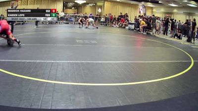 120 lbs Consi Of 16 #1 - Maddox Hazard, High Desert WC vs Kaiden Lepe, Pounders WC