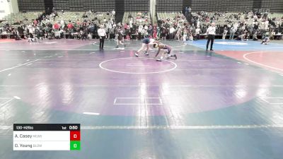 130-H2 lbs Semifinal - Aidan Casey, Mac Arthur vs Devonte Young, Baldwin