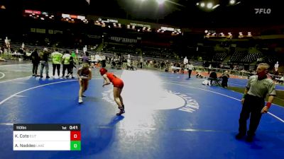 110 lbs Semifinal - Keely Cote, Elite vs Abby Naddeo, Lakeland Jr Wrestling