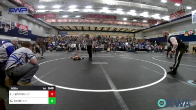 52 lbs Final - Lynx Lehman, Lexington Wrestling Club vs Caleb Boyd, Harrah Little League Wrestling