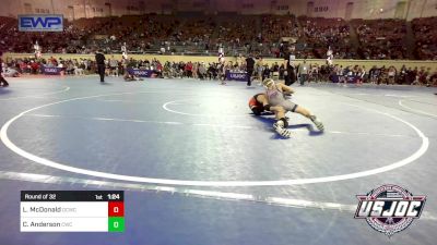 98 lbs Round Of 32 - Lucas McDonald, Deer Creek Wrestling Club vs Calib Anderson, Cowboy Wrestling Club