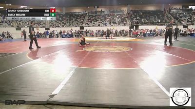 130 lbs Consi Of 16 #2 - Gracy Gregory, Blanchard High School vs Emily Melvin, Woodward