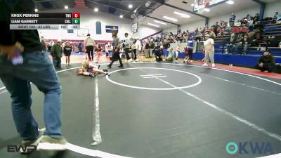 67 lbs Consolation - Knox Perkins, Tahlequah Wrestling Club vs Liam Garrett, Collinsville Cardinal Youth Wrestling