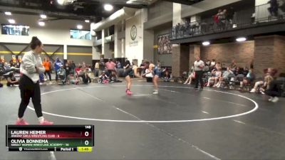 148 lbs Round 6 (16 Team) - Olivia Bonnema, Sebolt Women Wrestling Academy vs Lauren Heimer, Ankeny Girls Wrestling Club