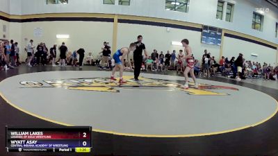 113 lbs Cons. Round 2 - William Lakes, Legends Of Gold Wrestling vs Wyatt Asay, Central Indiana Academy Of Wrestling