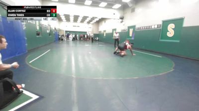 190 lbs Cons. Round 3 - Owen Thies, Corona Del Sol vs Alan Cortez, Mission Hills