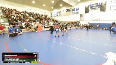 53 lbs Quarterfinal - Frankie Dinoso, Rancho Bernardo Wrestling Club vs Mai Martinez, Redwave