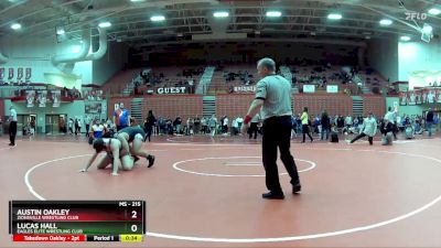 215 lbs Quarterfinal - Austin Oakley, Zionsville Wrestling Club vs Lucas Hall, Eagles Elite Wrestling Club