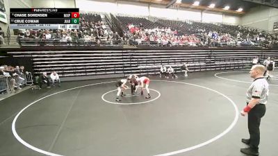 3A 113 lbs Cons. Round 2 - Chase Sorensen, North Sanpete vs Crue Cowan, Juab