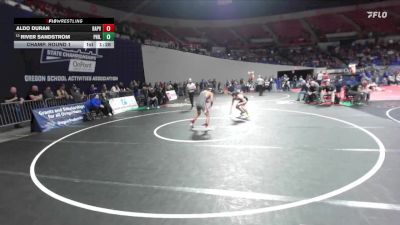 4A Boys 120 lbs Champ. Round 1 - River Sandstrom, Philomath Boys vs Aldo Duran, Baker / Powder Valley Boys