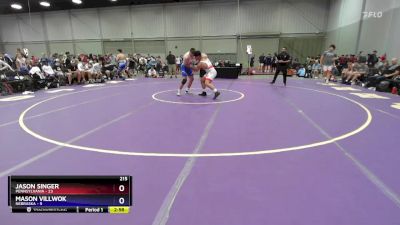 215 lbs Semis & 3rd Wb (16 Team) - Jason Singer, Pennsylvania vs Mason Villwok, Nebraska