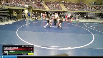 111 lbs 2nd Place Match - Maddax Hacking, Uintah Wrestling vs Koen Labrum, CARBON