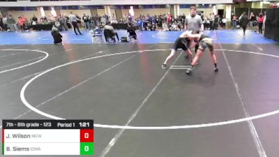 7th - 8th grade - 123 Champ. Round 1 - Jax Wilson, Moyer Elite Wrestling vs Brody Siems, Iowa