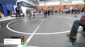 100 lbs Semifinal - Cayden Beavers, Harrah Little League Wrestling vs Payton Green, Choctaw Ironman Youth Wrestling