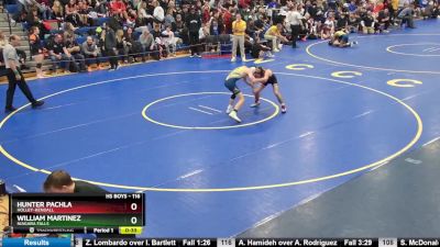 116 lbs Cons. Round 3 - William Martinez, Niagara Falls vs Hunter Pachla, Holley-Kendall