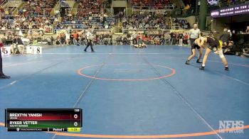 139 lbs Quarterfinal - Brextyn Yanish, Velva vs Ryker Vetter, South Border