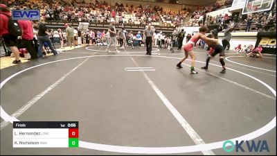 70 lbs Final - Lorenzo Hernandez, Lone Grove Takedown Club vs Kyndall Nicholson, Mustang Bronco Wrestling Club