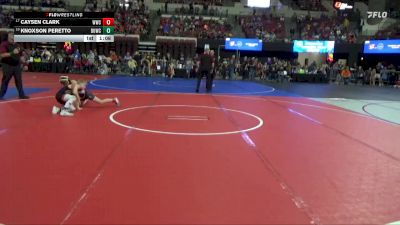 81 lbs Champ. Round 1 - Caysen Clark, Worland Wrestling Club vs Knoxson Peretto, Ronan Wrestling