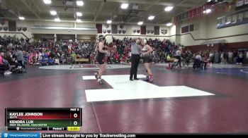 151 lbs 1st Place Match - Kaylee Johnson, NH/TV vs Kendra Lux, West Delaware, Manchester