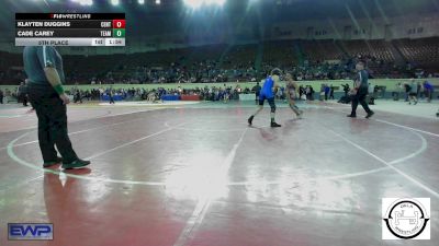 130 lbs 5th Place - Klayten Duggins, Central Middle School vs Cade Carey, Team Guthrie Wrestling