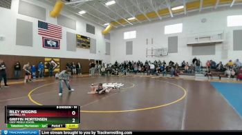 91 lbs Quarterfinal - Riley Wiggins, Greybull MS vs Griffin Mortensen, Cody Middle School