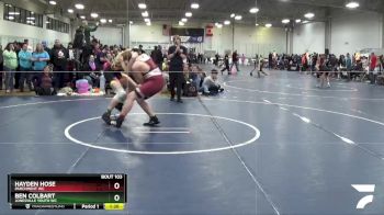 160 lbs Champ. Round 1 - Ben Colbart, Jonesville Youth WC vs Hayden Hose, Parchment WC