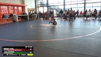 B-18 lbs Quarterfinal - Jace Peyton, Hammerin Hawks vs Brody Love, West Branch Youth Wrestling Cl