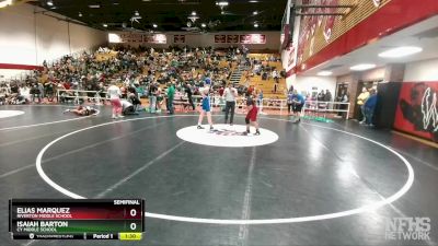 135 lbs Semifinal - Isaiah Barton, CY Middle School vs Elias Marquez, Riverton Middle School