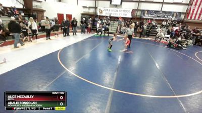 62 lbs Quarterfinal - Alice McCauley, Delta vs Adalei Bongolan, Iron County Wrestling Academy