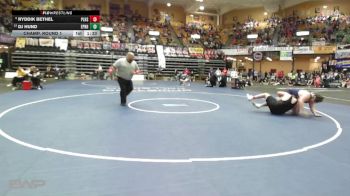 285 lbs Champ. Round 1 - Ryddik Bethel, Plainville HS vs DJ Hund, Easton-Pleasant Ridge HS