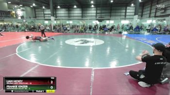 132 lbs Round 2 (4 Team) - Liam Hickey, RALEIGH AREA WRESTLING vs Frankie Kinzer, SHENANDOAH VALLEY WC