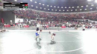 75 lbs Cons. Round 4 - Matthias Otradovec, Oconto Wrestling vs Zander Vobian, Janesville Youth Wrestling Club