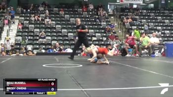 56 lbs 1st Place Match - Beau Russell, TX vs Brody Owens, KS