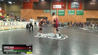 285 lbs Champ. Round 1 - Evan Glines, Sacramento City College vs Joseph Nava, Santa Ana College