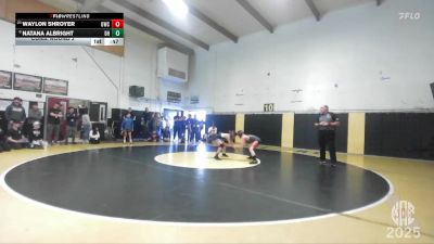 89 lbs Cons. Round 2 - Waylon Shroyer, Outlaws Wrestling Club vs Natana Albright, Dark Horse