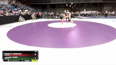 130 lbs Cons. Round 3 - Kensley Medrano, Emporia vs Jaeann James, Newton