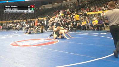 215 Class 4 lbs Quarterfinal - Kobe Rhymes, North Kansas City vs Kaden Updike, Oakville